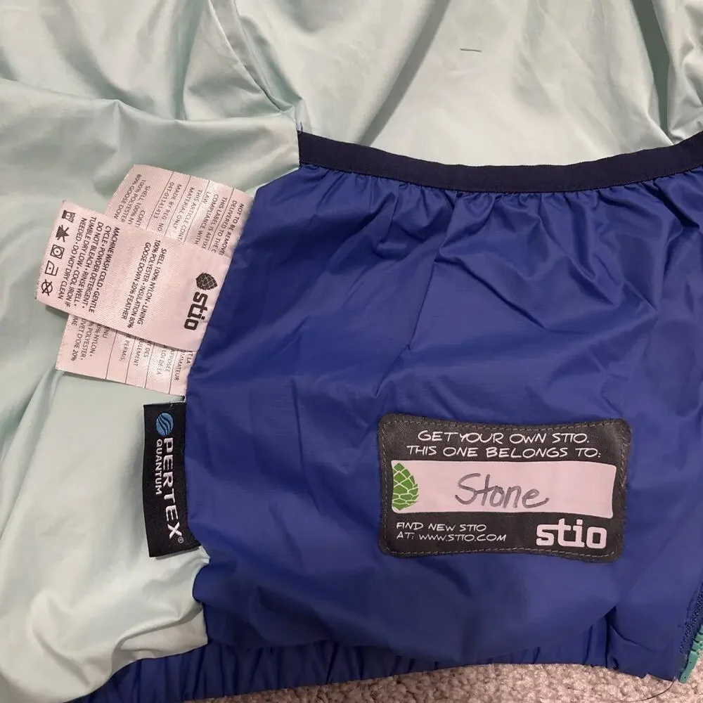 STIO Kids Down Hooded Jacket Blue Size 8 Youth - Picture 7 of 8